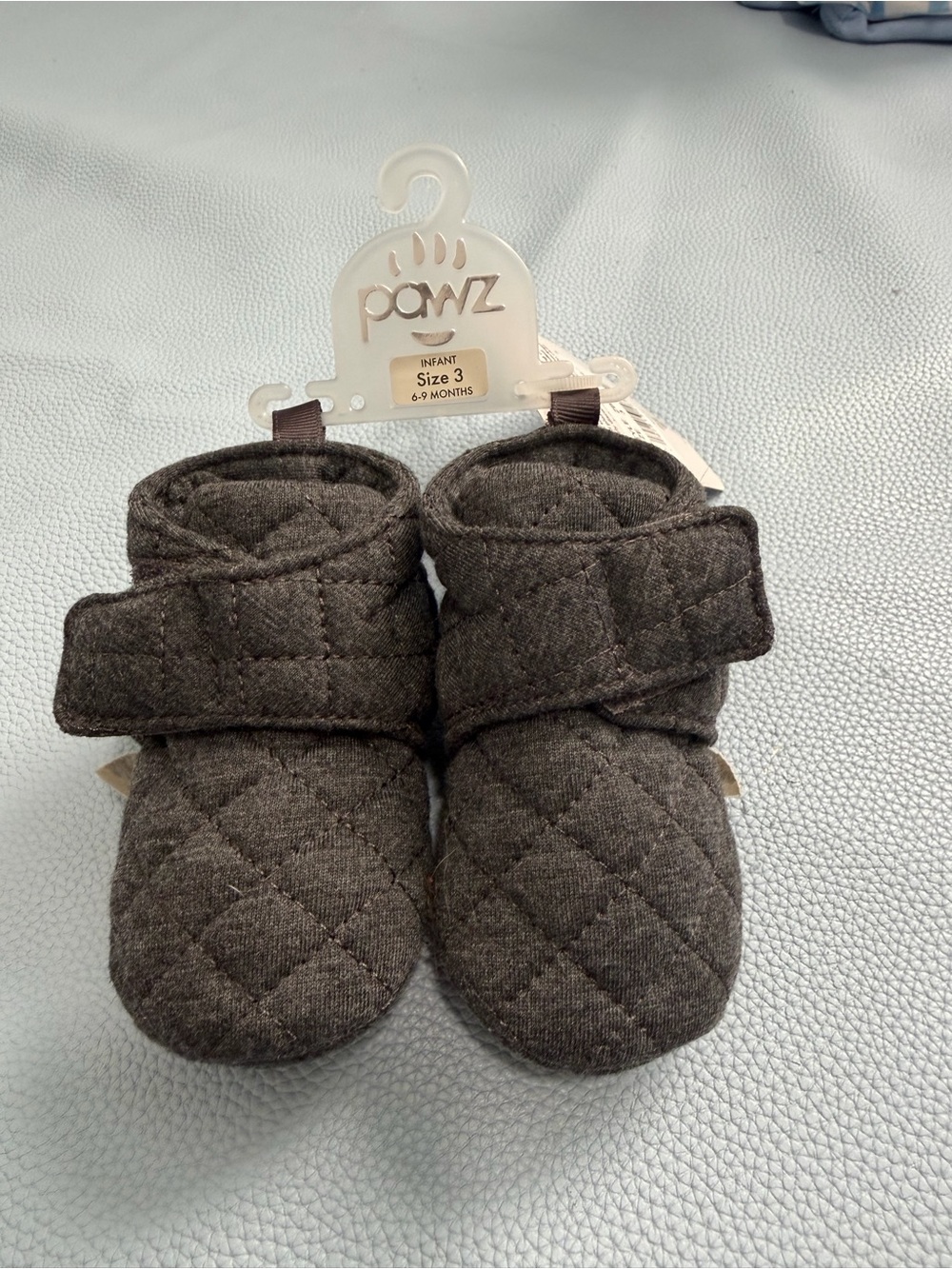 PAWZ Quilted Baby Booties Size 3 (6-9 Months)